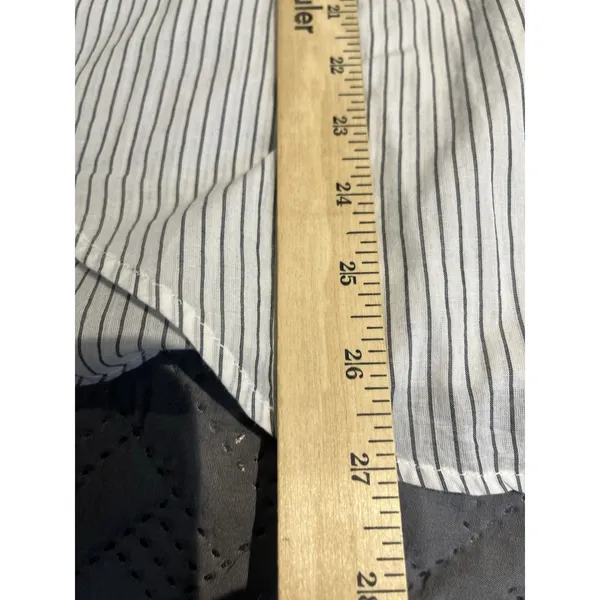 Loft Women's M pinstripe ruffle-neck shirt NWT - Image 4