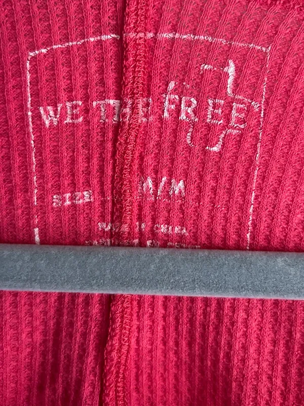 Free People We The Free Thermal Henley Top Red Long Sleeve 2000s - Image 2
