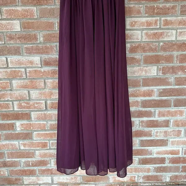 Bill Levkoff 1161 Bridesmaid Gown Dress Formal Open Back Halter Women’s 8 Purple - Image 7
