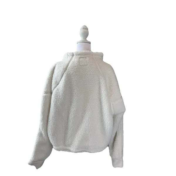 Sonoma Juniors' SO Pullover White Size S Sherpa High Pile Quarter-Zip Oversize New - Image 4