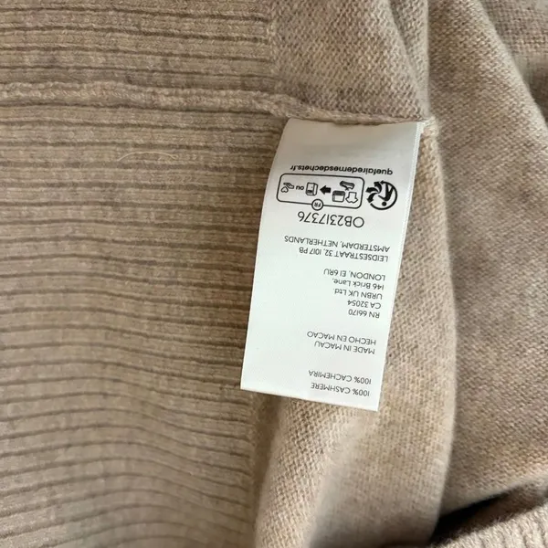 NWT!! FREE PEOPLE Eloura Cashmere‎ Henley Sweater Solid Light Brown Tan X-Large - Image 13