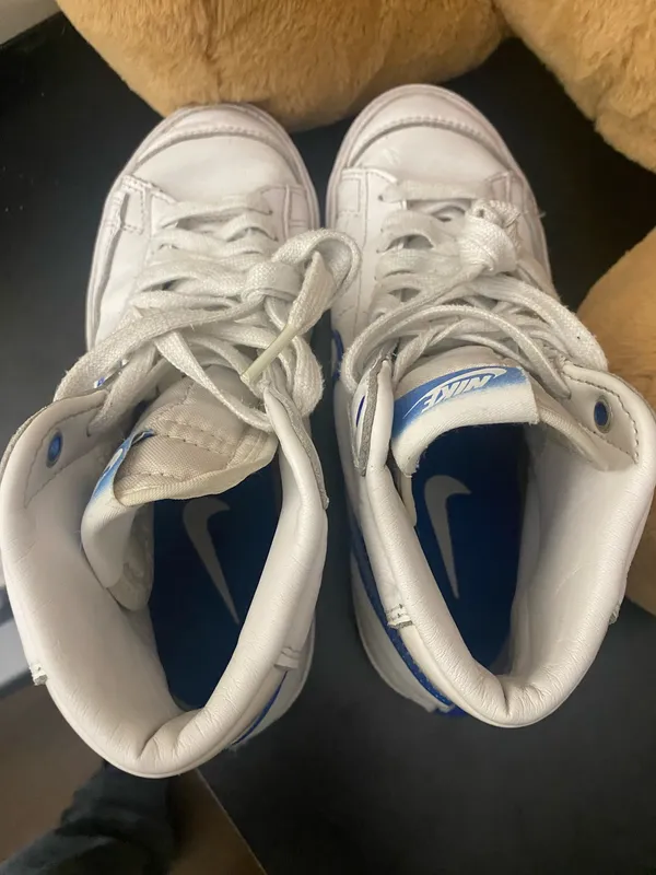 NIKE BLAZER MID 77 WHITE-HYPER BLUE "AIRBRUSH" Womens 5.5 - Image 6