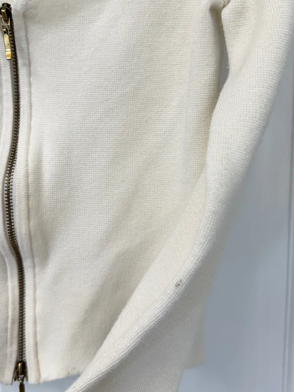 Abercrombie & Fitch White Zip Up Long Sleeve Shirt - Image 7