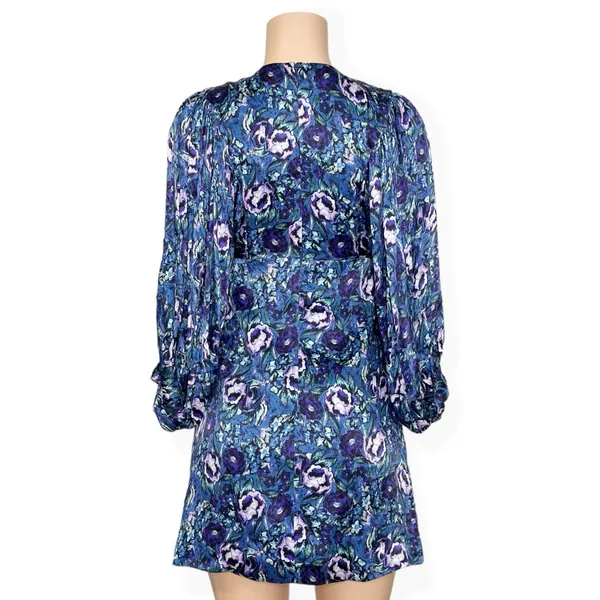 AMUR Steph Mini Dress, Azure Abstract Floral Print, 0 (US) - Image 8