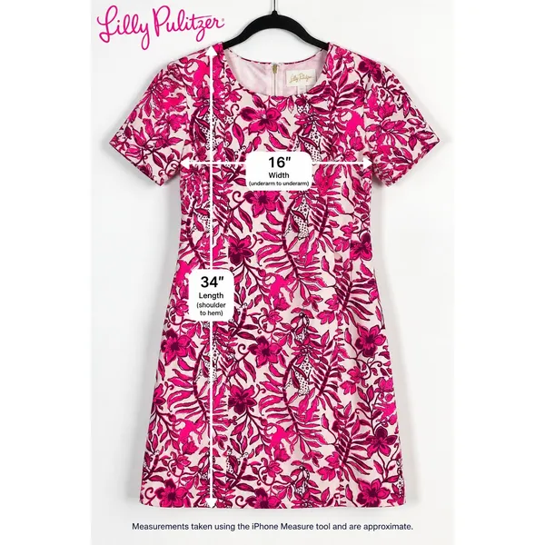 Lilly Pulitzer Mila Dress Size 6 Elderflower Blossom Lil Escape Plan Pink Floral - Image 7