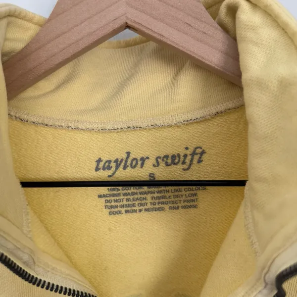 Taylor Swift Small Folklore Quarter‎ Zip Pullover Yellow - Image 4