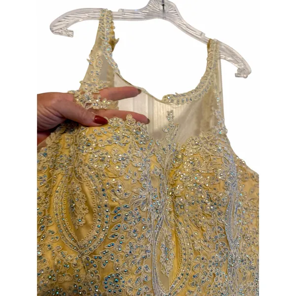 Let's Gold Jeweled Tulle Homecoming Dress - Size 3XL - Image 13