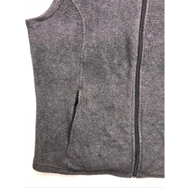 Columbia Womens Fleece Vest Charcoal Gray Full Zip Mock Neck Plus Size 1X‎ - Image 6