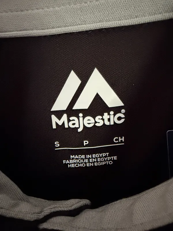 Majestic Men’s Black Polo with White Chest Stripe and White Sox Logo - Image 2