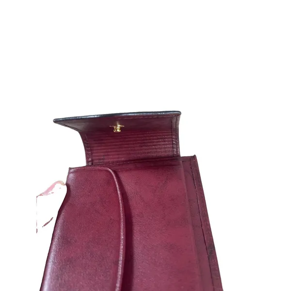 Buxton Burgundy Leather Credit Card Wallet Top Grain Cowhide Snap Closure - Image 7