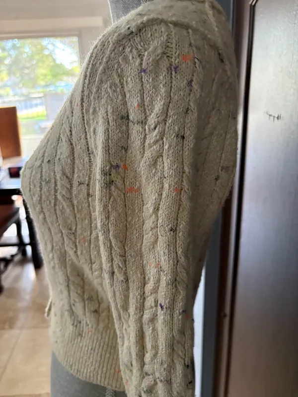Anthropologie Pilcro micro cropped speckled cable knit cardigan sweater - Image 6