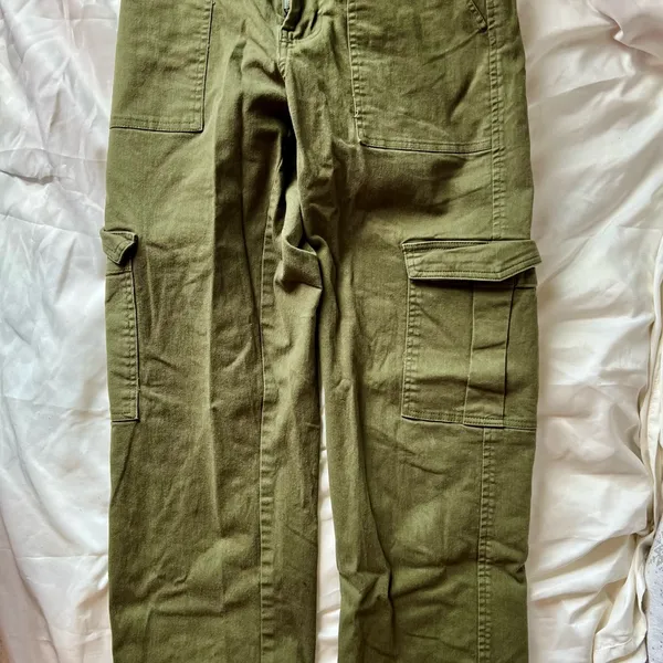 Olive Green Cargo Utility Pants Size XS - Image 2