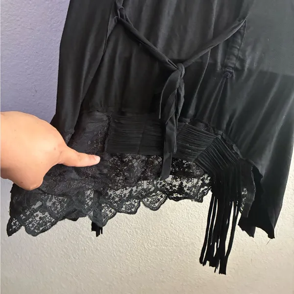 Chic Black Sleeveless Overlay Bling Details Tunic Top L - Image 12