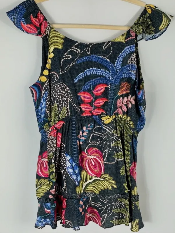 Farm Rio x Anthropologie Tropical Themed Button Down Tank New Wout tag 🏷️ - Image 4