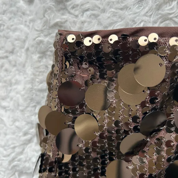 Ann Taylor Loft Brown Sequin Mini Skirt Size 12 - Image 8