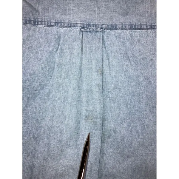 Faded Glory Vintage Denim Shirt Women XL Light Wash Button Up Workwear Chore Western Utility - Image 5