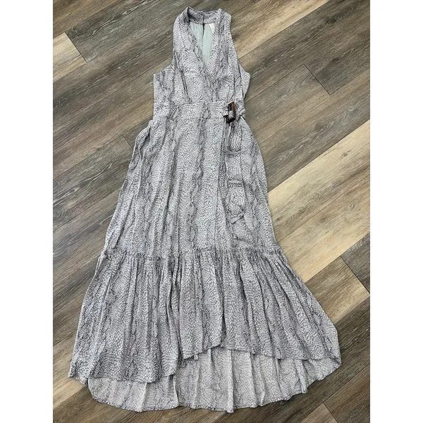 Anthropologie Marfa Snake Print Halter Wrap Midi Dress Size 4 Boho - Image 3