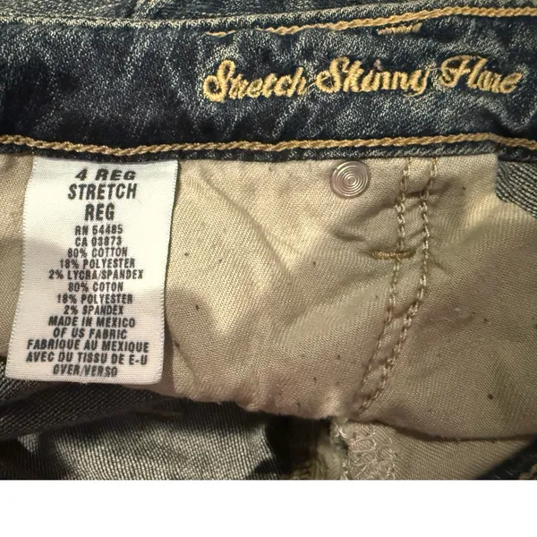 American Eagle Skinny Flare Bootcut Low Rise Full Length Jeans Stretch 4 Blue - Image 9