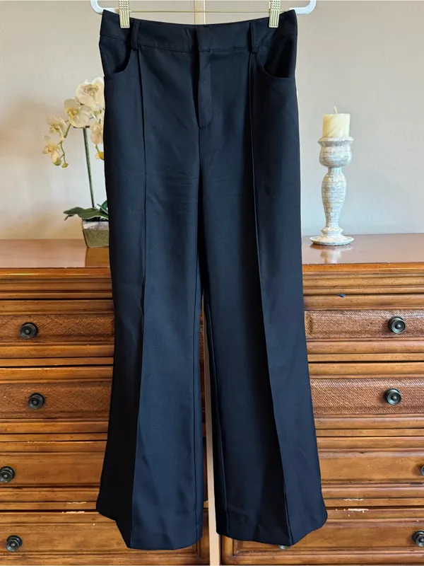 For Love & Lemons Shannon Wide Leg Trouser Pants Black S - Image 3