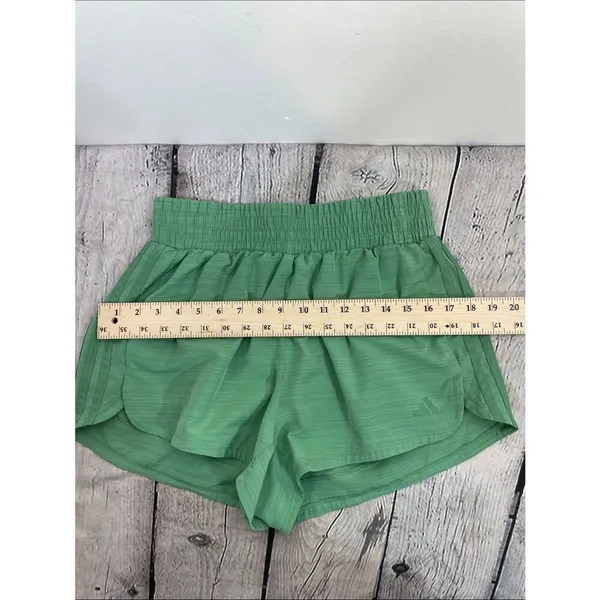Adidas Women's Pacer Woven High Rise 3" Training Shorts Green Large 3” - Image 12