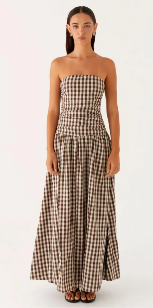 Peppermayo Carmel Maxi Dress - Brown Gingham - Image 4