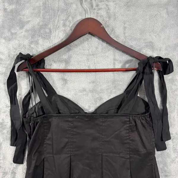 Hyacinth House Black Bustier Pleated Ophelia Top Tie Shoulder Size L - Image 7