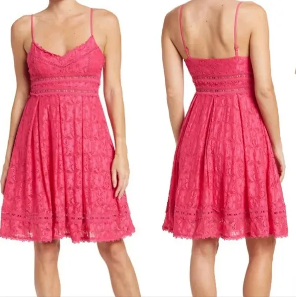 NSR Stretch Knit Lace Mini Dress, Size XS - Image 2