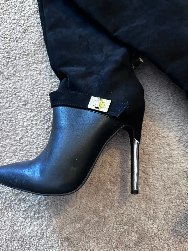 JustFab Suede Heel Boots - Image 3
