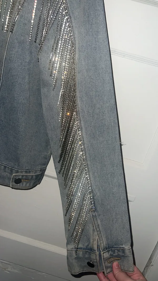 Savanna Jane denim jacket with rhinestone fringe - Image 6