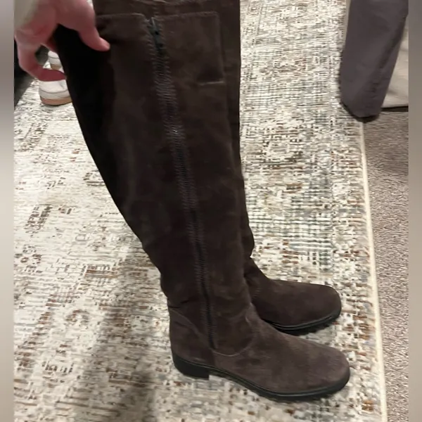 7 For All Mankind Over-the-Knee Suede Boots in Dark Brown - Image 2