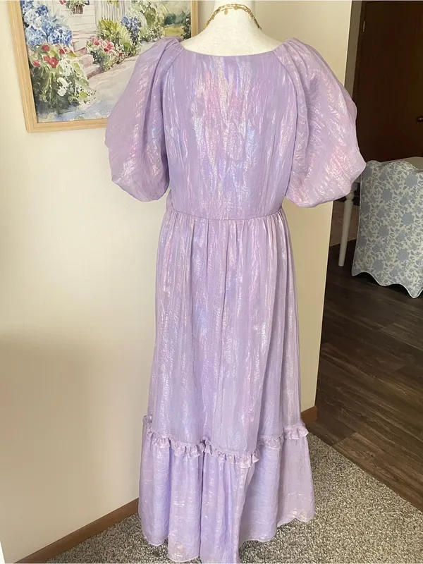 JessaKae Pyper America Pixie Lilac Iridescent Shimmer Maxi Dress Medium - Image 6