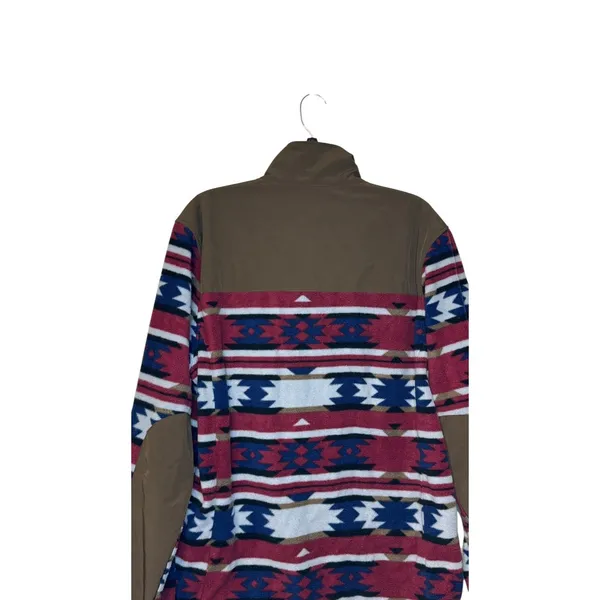 Hooey Women's Sweater Aztec Print Full Zip Ride-Tight Elastic Cuffs Brown‎ Large - Image 10