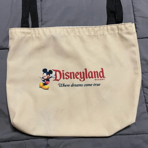 Disney Cream Tote Bag with Mickey Mouse and Red Logo - Image 2