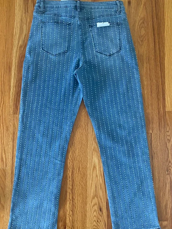 Vigoss Rhinestone Jeans High-Rise Straight Leg Size 9/29 NWT - Image 5