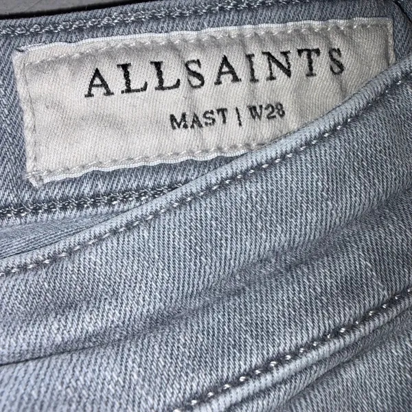 All Saints Mast Fit Gray Denim Skinny Jeans Pants 28 - Image 7