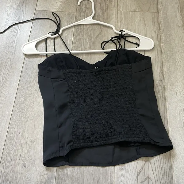 Abercrombie & Fitch Cami Tank Top v neck crop womens Black (xsmall) going out - Image 4