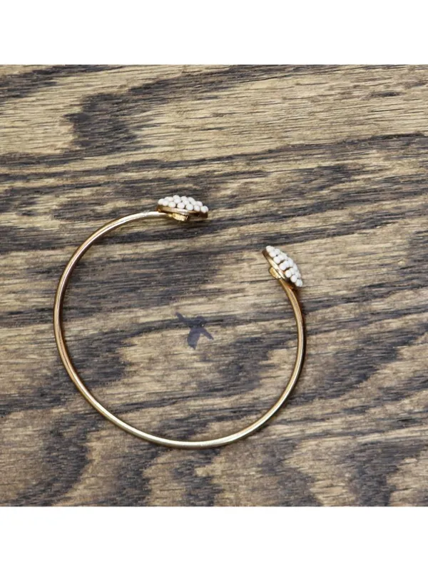 NEW Open Cuff Bypass Bangle Stone Cluster 3 Pack Bracelets Gold Multi 2.75" - Image 3