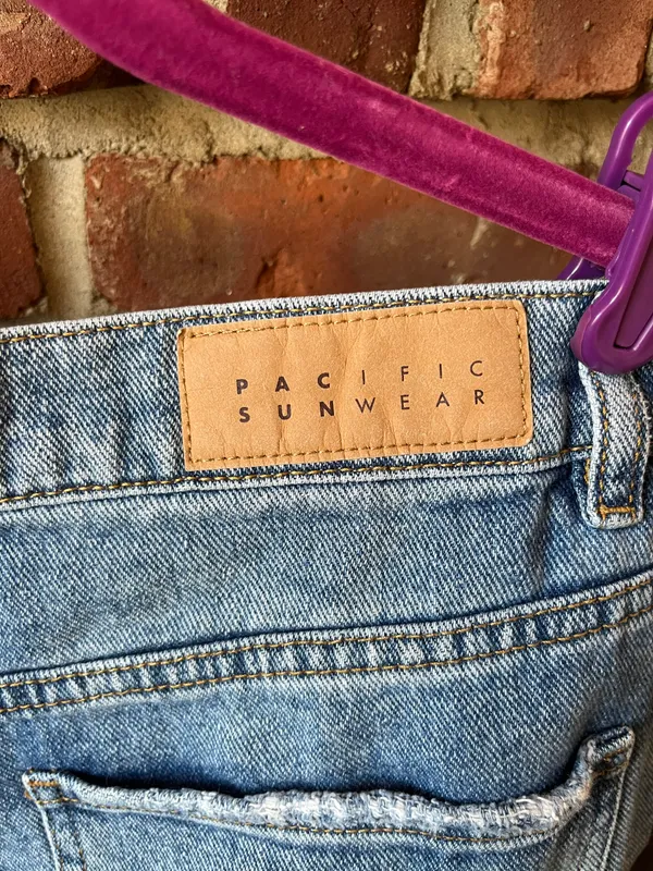 PacSun Light Blue Ripped Baggy Jeans in Medium Indigo - Image 8