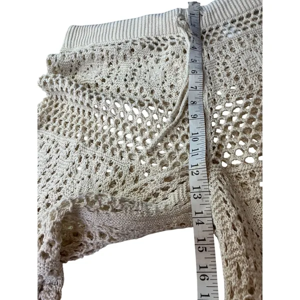 Aerie Womens XL Crochet Wide Leg Pants Cream Knit Beach Cover Up 0701-8501 NEW - Image 10