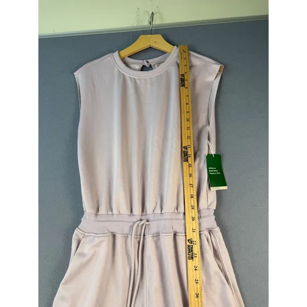 Halara Womens Sleeveless Jogger Jumpsuit Mauve Pink Elastic Waist XS Regular Q23 - Image 3