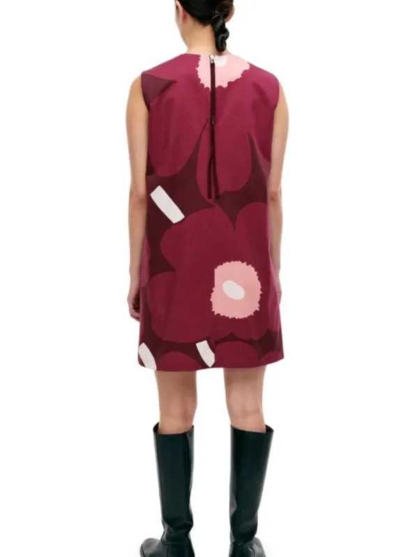 NWT Marimekko Siluetti Unikko Cotton Satin Dress side 34 is US 2 - Image 2