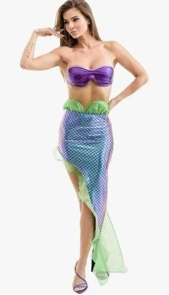 NEW Mermaid Costume Cosplay Halloween Mermaid Tail Skirt 2/4 - Image 2