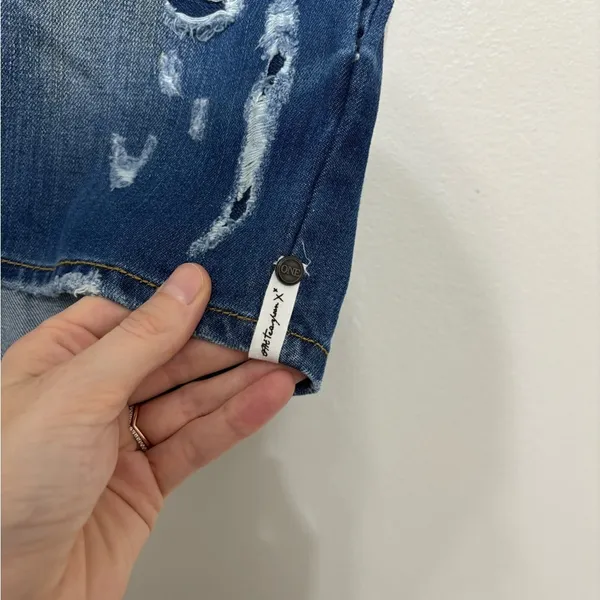 NEW One x One Teaspoon Cult Mini Free Love Denim Skirt - Size 22 - Image 7
