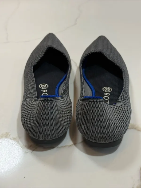 Rothy's The Point Cloud Grey Birdseye Pointed Toe Flat Size W8.5 - Image 13