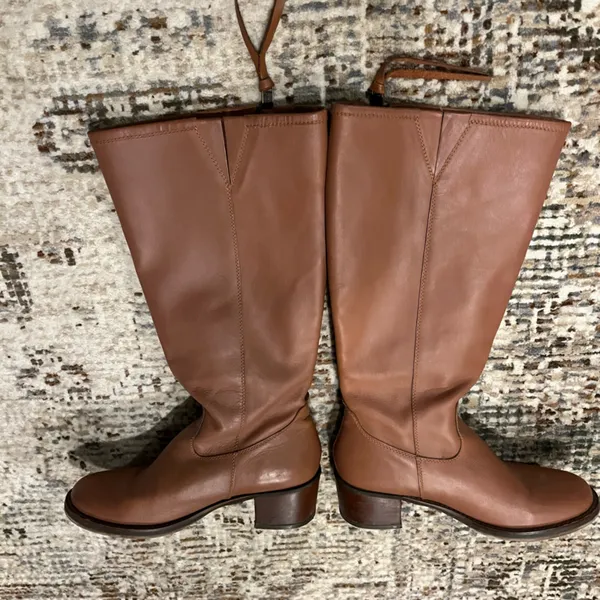 Lucky Brand Tall Brown Leather Zip-Back Over-the-Knee Boots - Image 9