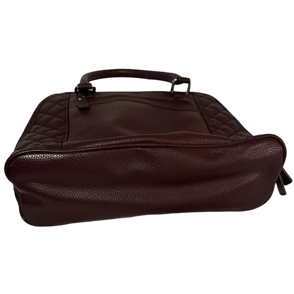Giani Bernini‎ Womens Quilted Dome Satchel Handbag Maroon Leather Zipper - Image 4