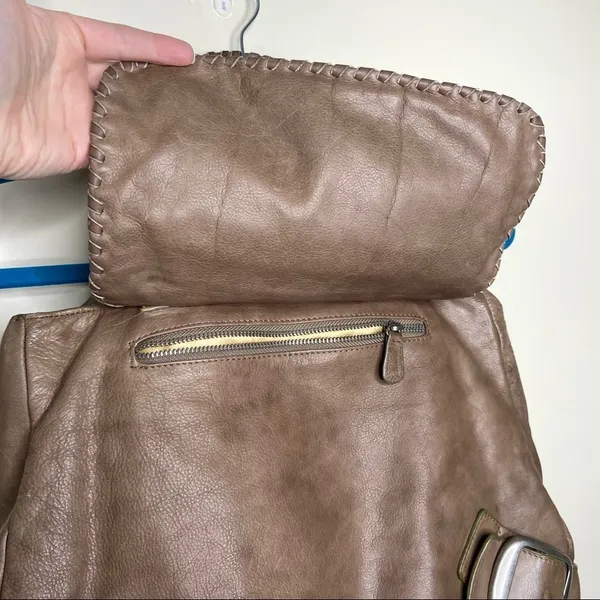 Sabina New York Brown Genuine Leather Double Handle Bag Purse - Image 5
