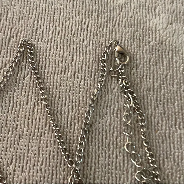 30” 32” Necklace 3 Pc Articulated Tribal Print Silver Chain Pendant 2.5”H x 2”W - Image 5