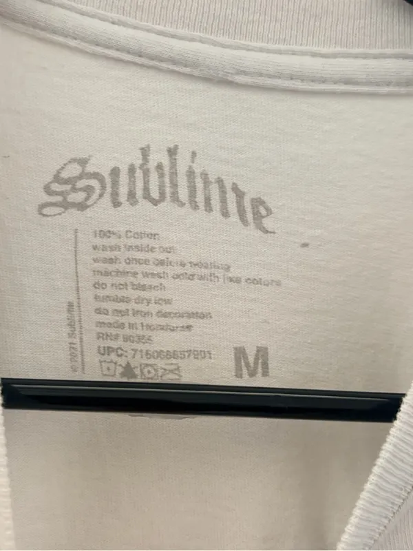 Sublime Logo Tee - White with Gray Print - Image 3