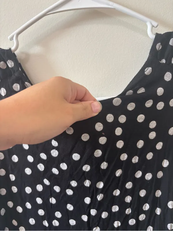 Kensie Black and White Polka Dot Tie-Front Top - Image 3